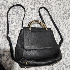 Mistique Purse Convertible Backpack Black Faux Leather